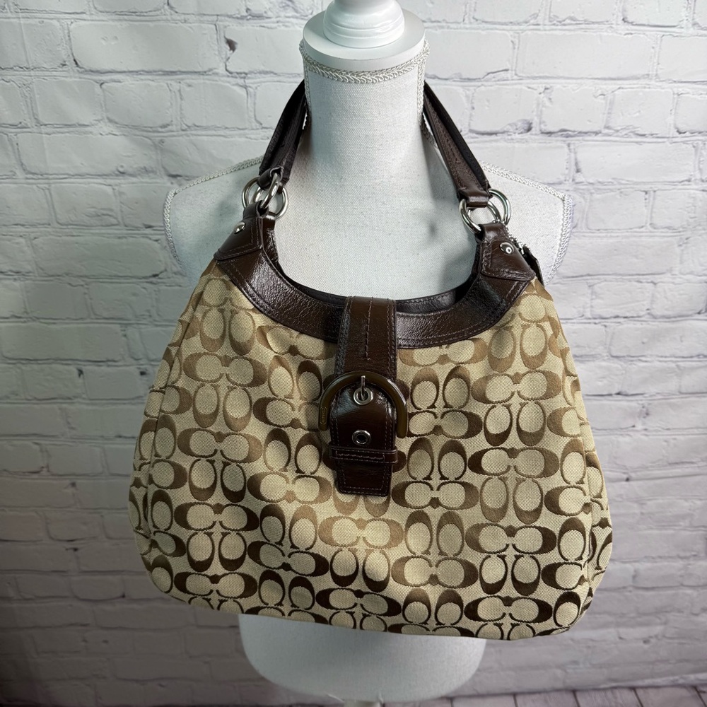 Coach Tan and Brown Lynn Hobo Bag